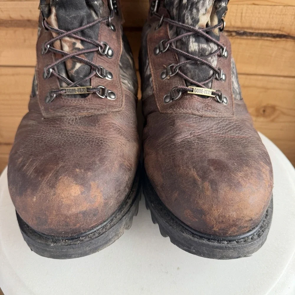 Cabela's Iron Ridge Leather GORE-TEX Boots 16D Camo‎ Winter Hiking Heavy Duty